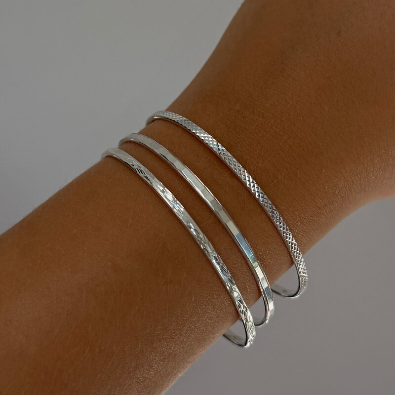 Silver Jemima Shimmer Bangle