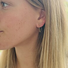 BOHO Gold Oval Loop Chain Drop Earrings