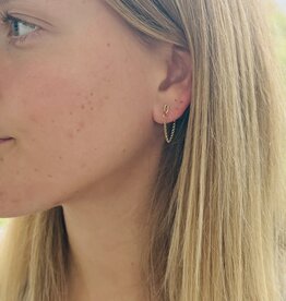 BOHO Gold Oval Loop Chain Drop Earrings