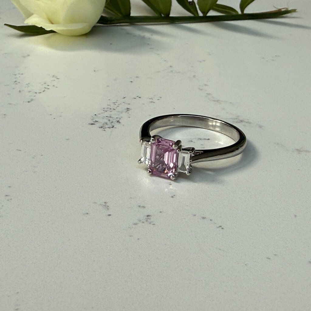 Platinum Pink Sapphire and Diamond Erinnia Ring