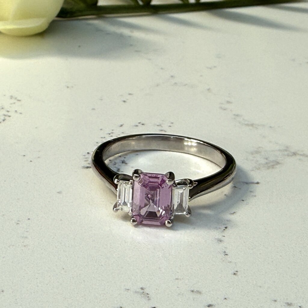 Platinum Pink Sapphire and Diamond Erinnia Ring