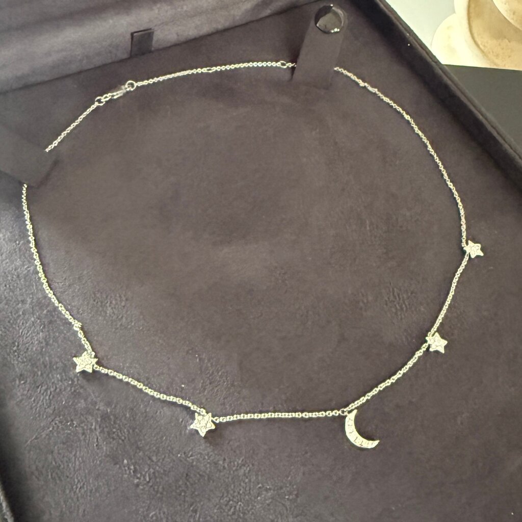 DARCY White Gold Starry Moon Diamond Necklace