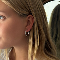 BLOSSOM White Gold Flo Hoop Earrings
