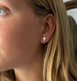 DAISY Silver Petite Cross Earrings