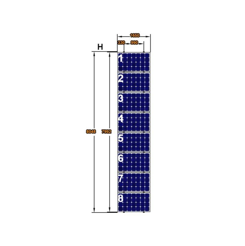 Complete Montageset 8 Panelen Landscape op Staaldak