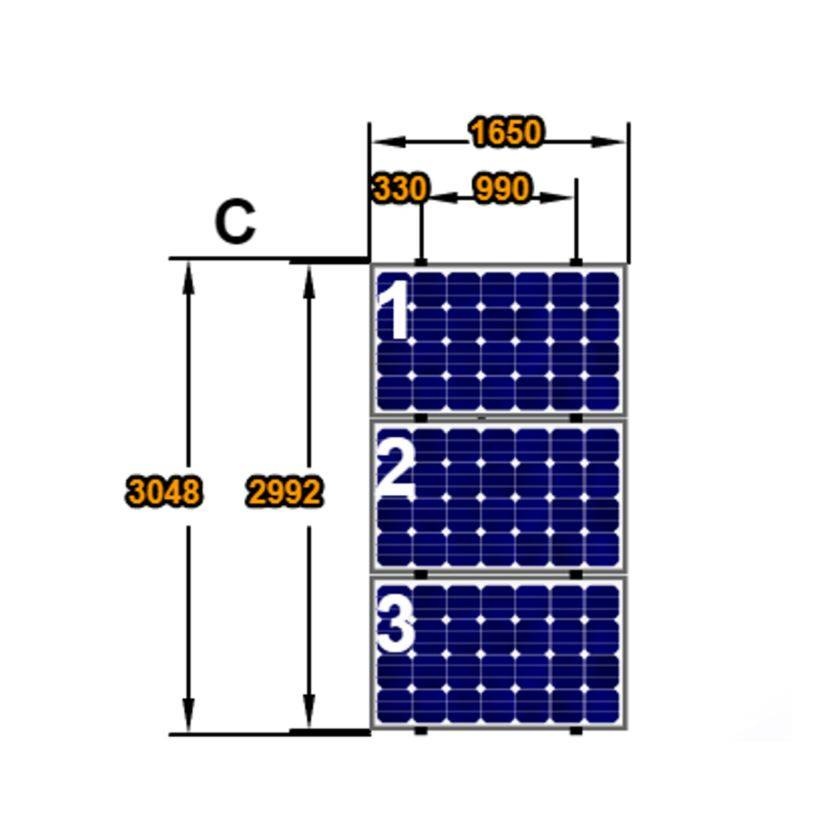 Complete Montageset 3 Panelen Landscape op Staaldak