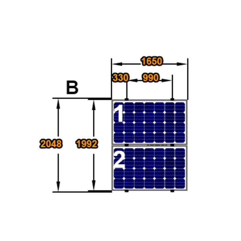 Complete Montageset 2 Panelen Landscape op Staaldak