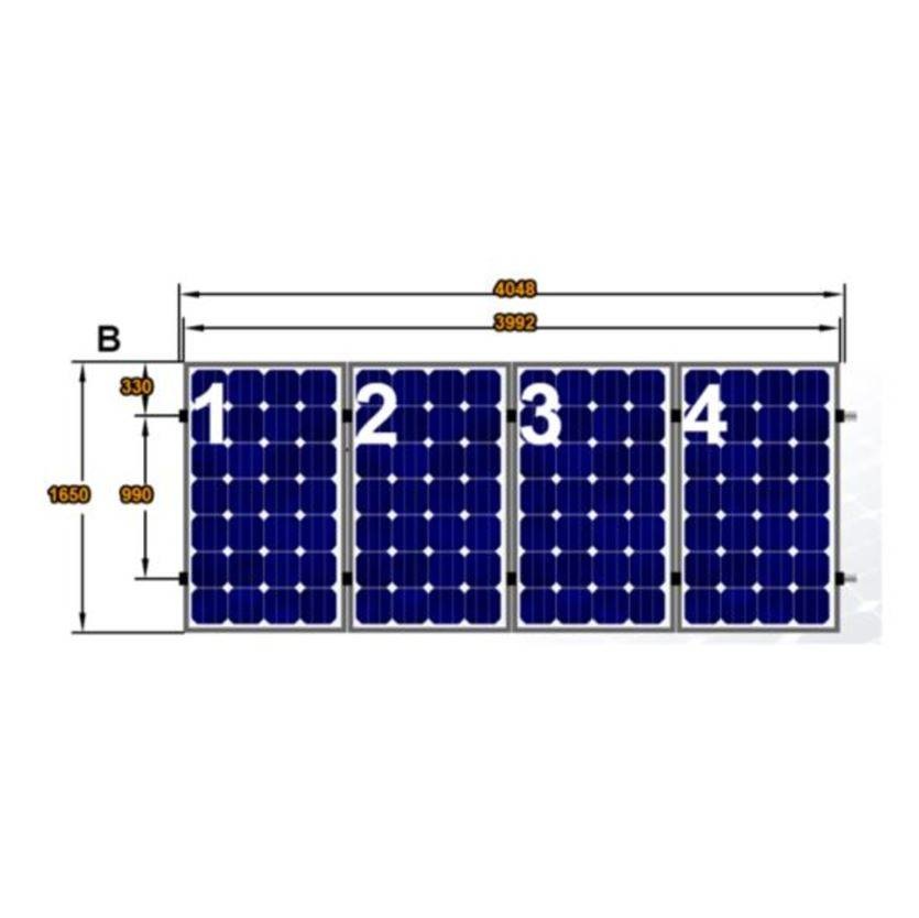 Complete Montageset 4 Panelen Portrait op Staaldak