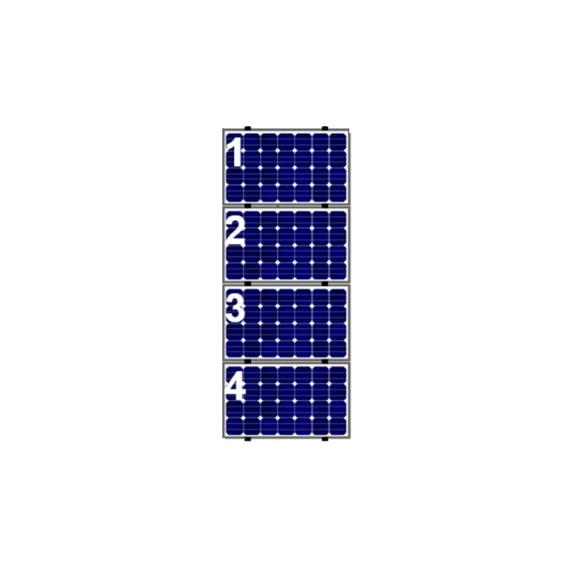4 Panelen Landscape op Verticale 0-114 Windzone 0