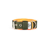 MAG MAG halsband met fleece legergroen/neon oranje MAG MAG halsband met fleece legergroen/neon oranje