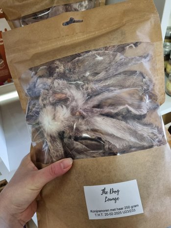 Konijnenoren met haar 500 gram Konijnenoren met haar 500 gram