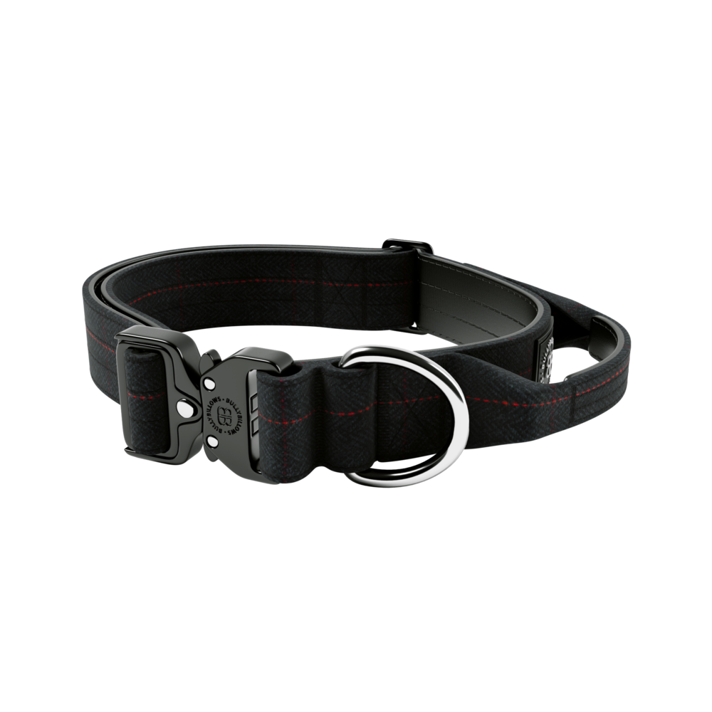 BullyBillows BullyBillows 4CM Combat Halsband with handle Tweed Collectie