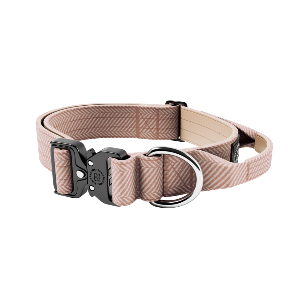 BullyBillows BullyBillows 4CM Combat Halsband with handle Tweed Collectie