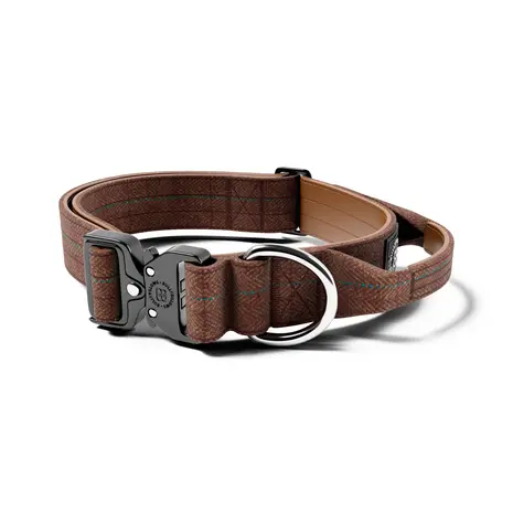 BullyBillows BullyBillows 4CM Combat Halsband with handle Tweed Collectie