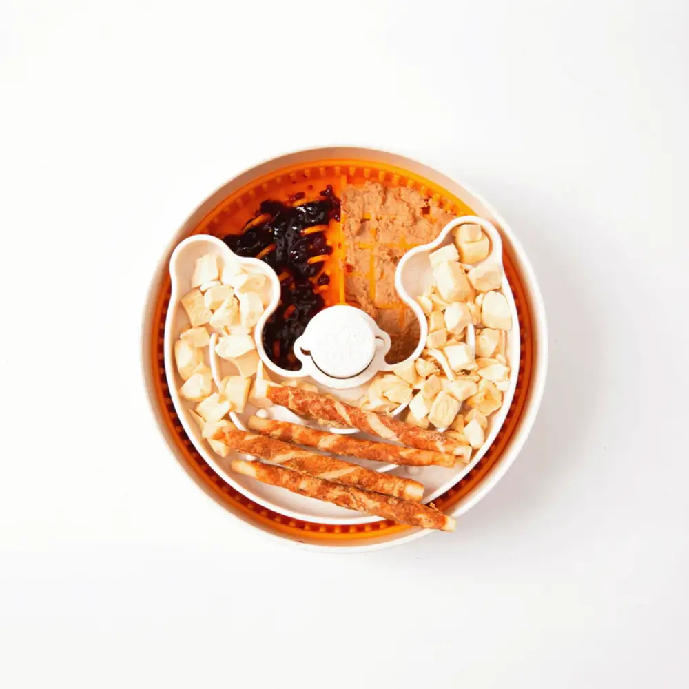 Puzzle Feeder Lick Bowl Geel Lite (voor kleine honden) Puzzle Feeder Lick Bowl Geel Lite (voor kleine honden)