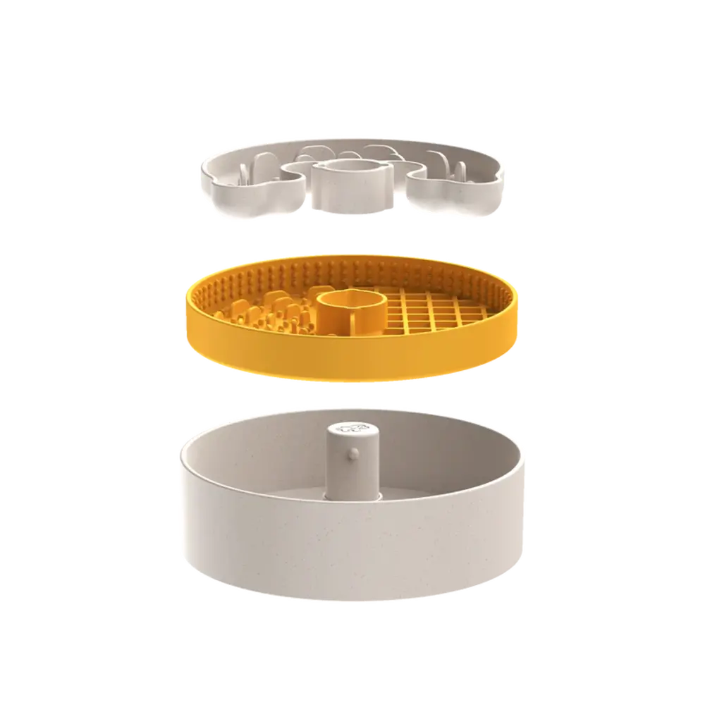 Puzzle Feeder Lick Bowl Geel Lite (voor kleine honden) Puzzle Feeder Lick Bowl Geel Lite (voor kleine honden)