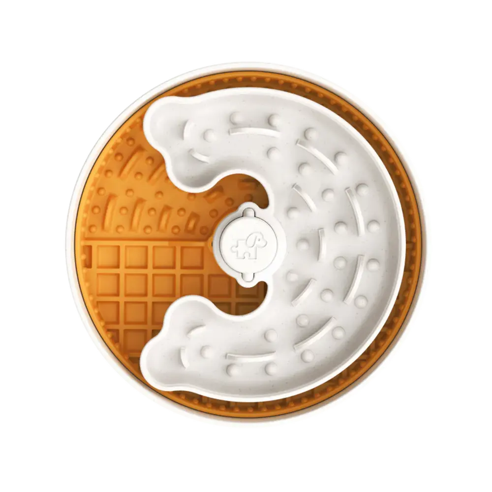 Puzzle Feeder Lick Bowl Geel Lite (voor kleine honden) Puzzle Feeder Lick Bowl Geel Lite (voor kleine honden)