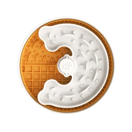 Puzzle Feeder Lick Bowl Geel Lite (voor kleine honden) Puzzle Feeder Lick Bowl Geel Lite (voor kleine honden)