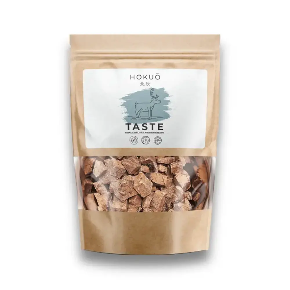 Hokuo Hokuō®  Taste Rendierlever en bosbessen, gevriesdroogd Hokuo Hokuō®  Taste Rendierlever en bosbessen, gevriesdroogd
