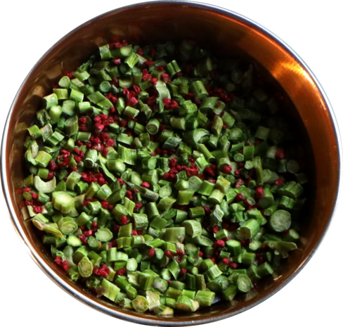 Pamico Pamico Gevriesdroogde Groene asperges en Frambozen Pamico Pamico Gevriesdroogde Groene asperges en Frambozen