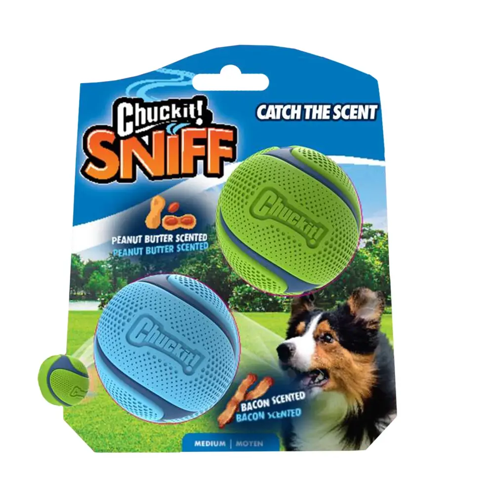Chuckit Chuckit Sniff Fetch Ball Bacon & Peanut Butter M