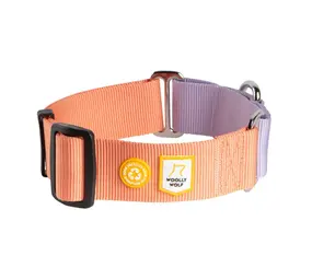 Woolly Wolf Woolly Wolf Color Block Martingale Halsband Salmon Pink Mix Woolly Wolf Woolly Wolf Color Block Martingale Halsband Salmon Pink Mix