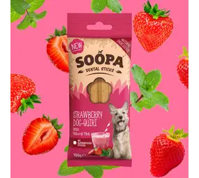 Soopa Soopa Dental Sticks - Strawberry Dog-Quiri Soopa Soopa Dental Sticks - Strawberry Dog-Quiri