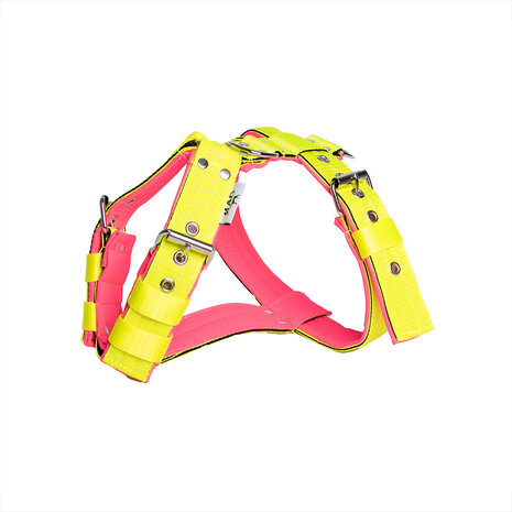 MAG MAG hondentuig met Softshell neongeel/neon roze MAG MAG hondentuig met Softshell neongeel/neon roze