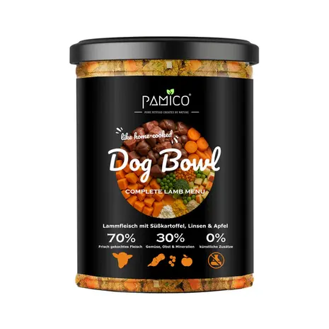 Pamico Pamico Dog Bowl gekookte voeding in pot Lam