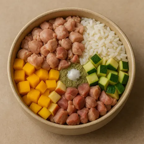 Pamico Pamico Dog Bowl gekookte voeding in pot Kip