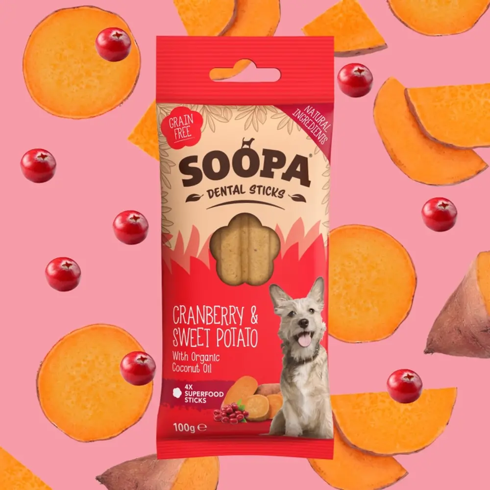 Soopa Soopa Dental Sticks - Cranberry & Sweet Potato