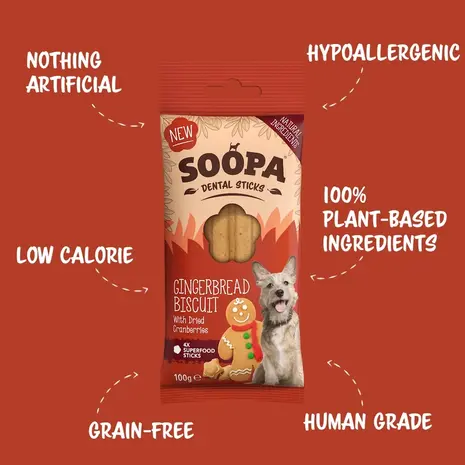 Soopa Soopa Dental Sticks - Gingerbread Biscuit Soopa Soopa Dental Sticks - Gingerbread Biscuit
