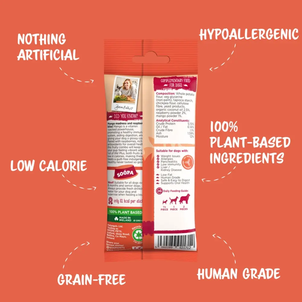 Soopa Soopa Dental Sticks - Mango & Raspberry Soopa Soopa Dental Sticks - Mango & Raspberry