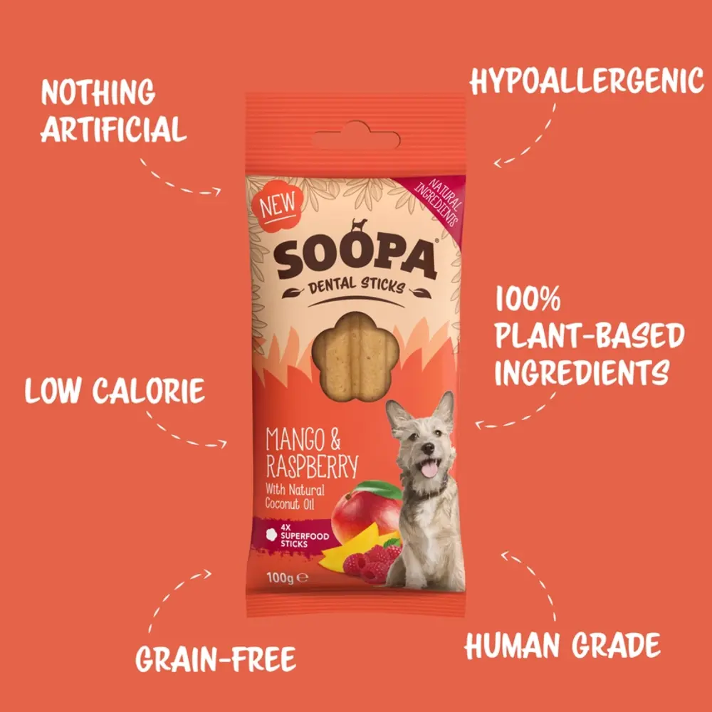 Soopa Soopa Dental Sticks - Mango & Raspberry Soopa Soopa Dental Sticks - Mango & Raspberry