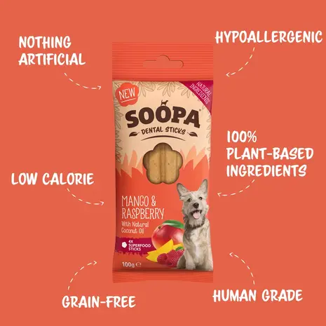 Soopa Soopa Dental Sticks - Mango & Raspberry Soopa Soopa Dental Sticks - Mango & Raspberry