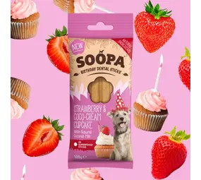 Soopa Soopa Dental Sticks - Strawberry & Coco-Cream Cupcake Soopa Soopa Dental Sticks - Strawberry & Coco-Cream Cupcake