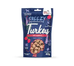 Syta Micha Syta Micha Freezy freeze-dried dog treats Kalkoen en Frambozen Syta Micha Syta Micha Freezy freeze-dried dog treats Kalkoen en Frambozen