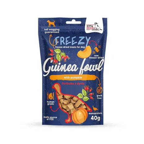 Syta Micha Syta Micha Freezy freeze-dried dog treats Parelhoen en Pompoen Syta Micha Syta Micha Freezy freeze-dried dog treats Parelhoen en Pompoen
