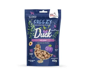 Syta Micha Syta Micha Freezy freeze-dried dog treats Eend en Pruimen Syta Micha Syta Micha Freezy freeze-dried dog treats Eend en Pruimen