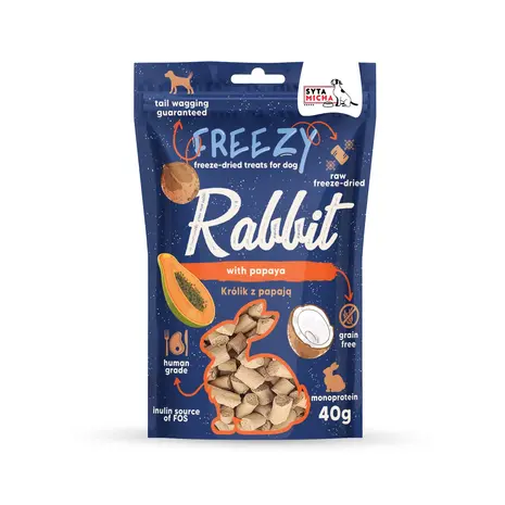 Syta Micha Syta Micha Freezy freeze-dried dog treats Konijn en Papaja Syta Micha Syta Micha Freezy freeze-dried dog treats Konijn en Papaja