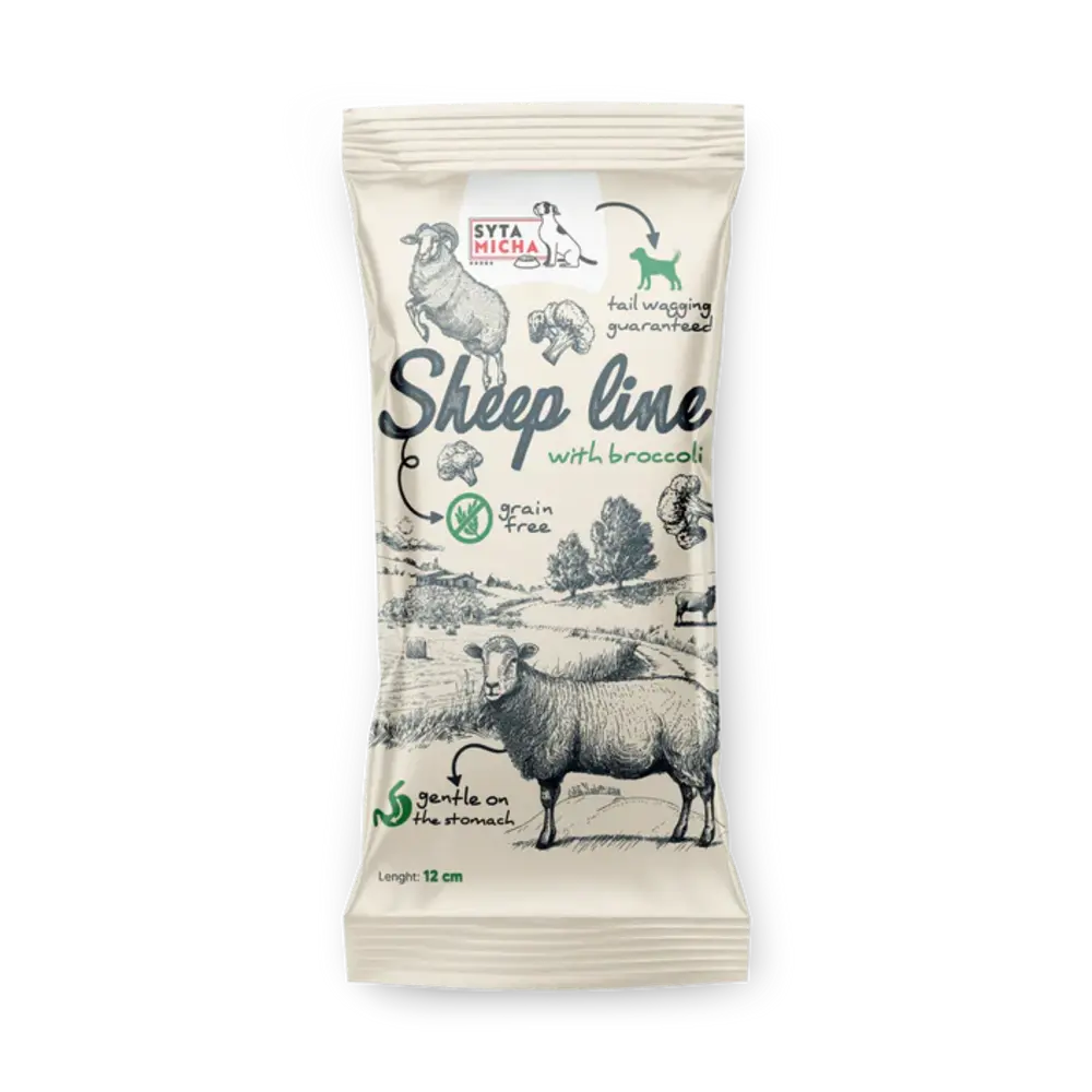 Syta Micha Syta Micha Sheep Line chew bone met Brocolli Syta Micha Syta Micha Sheep Line chew bone met Brocolli