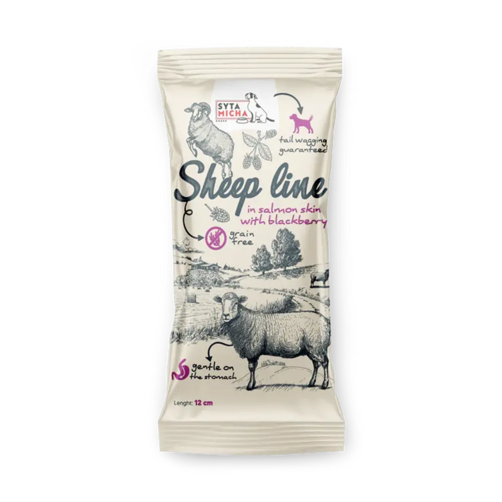 Syta Micha Syta Micha Sheep Line chew bone met Zalmhuid en Braam Syta Micha Syta Micha Sheep Line chew bone met Zalmhuid en Braam