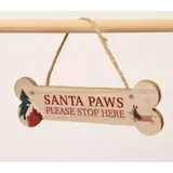 Houten Bordje “Santa Paws, Please Stop Here Houten Bordje “Santa Paws, Please Stop Here