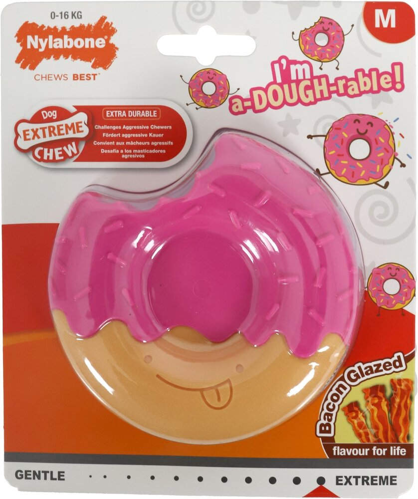 Nylabone Nylabone Extreme Chew Donut Glaze Bacon