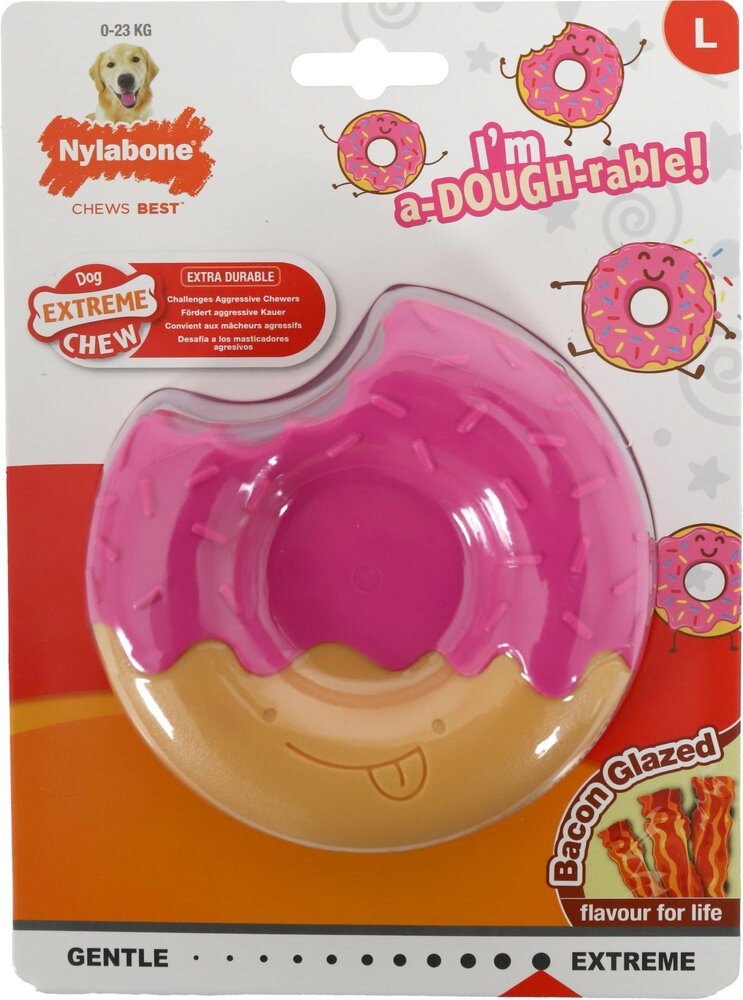 Nylabone Nylabone Extreme Chew Donut Glaze Bacon