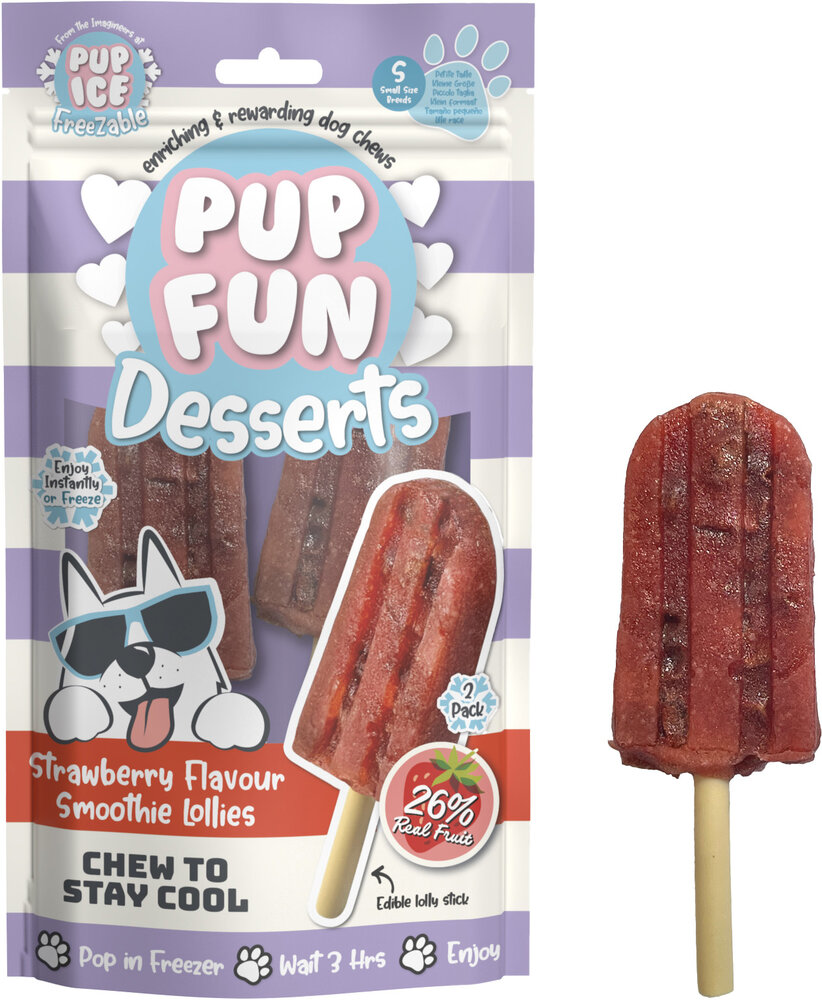Pup Ice Hondenijsje Smoothie Aardbei