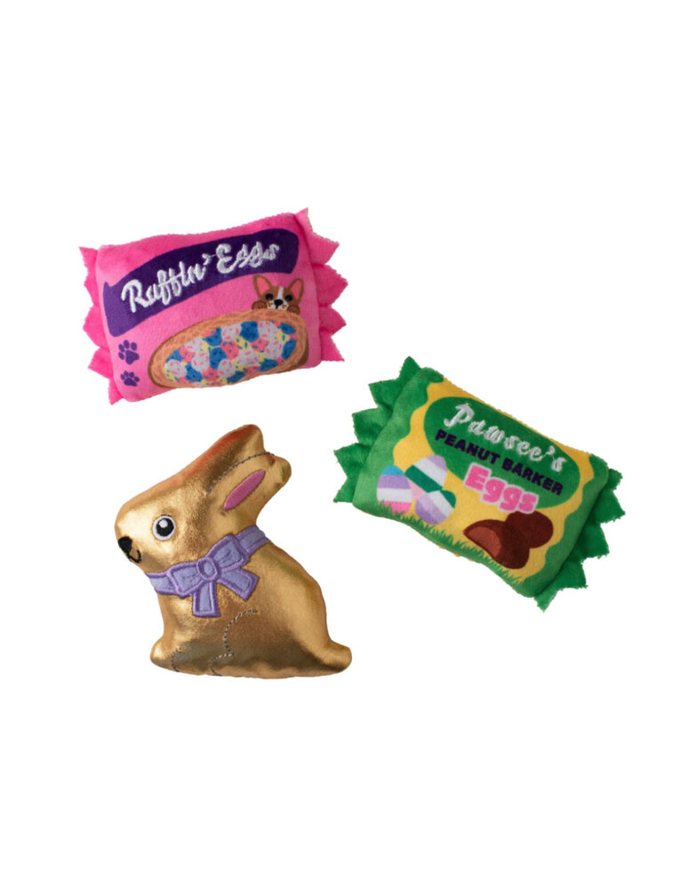 Petshop by Fringe studio Fringe Egg-Stra Sweets Toy for Dogs, Small, Pack of 3