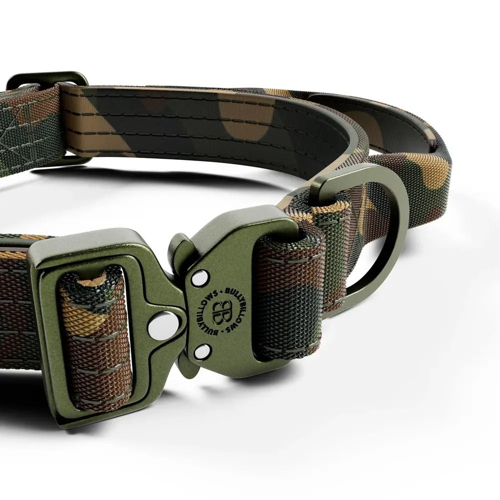 BullyBillows Bullybillows 2.5cm Lighter Combat Collar Green Camouflage