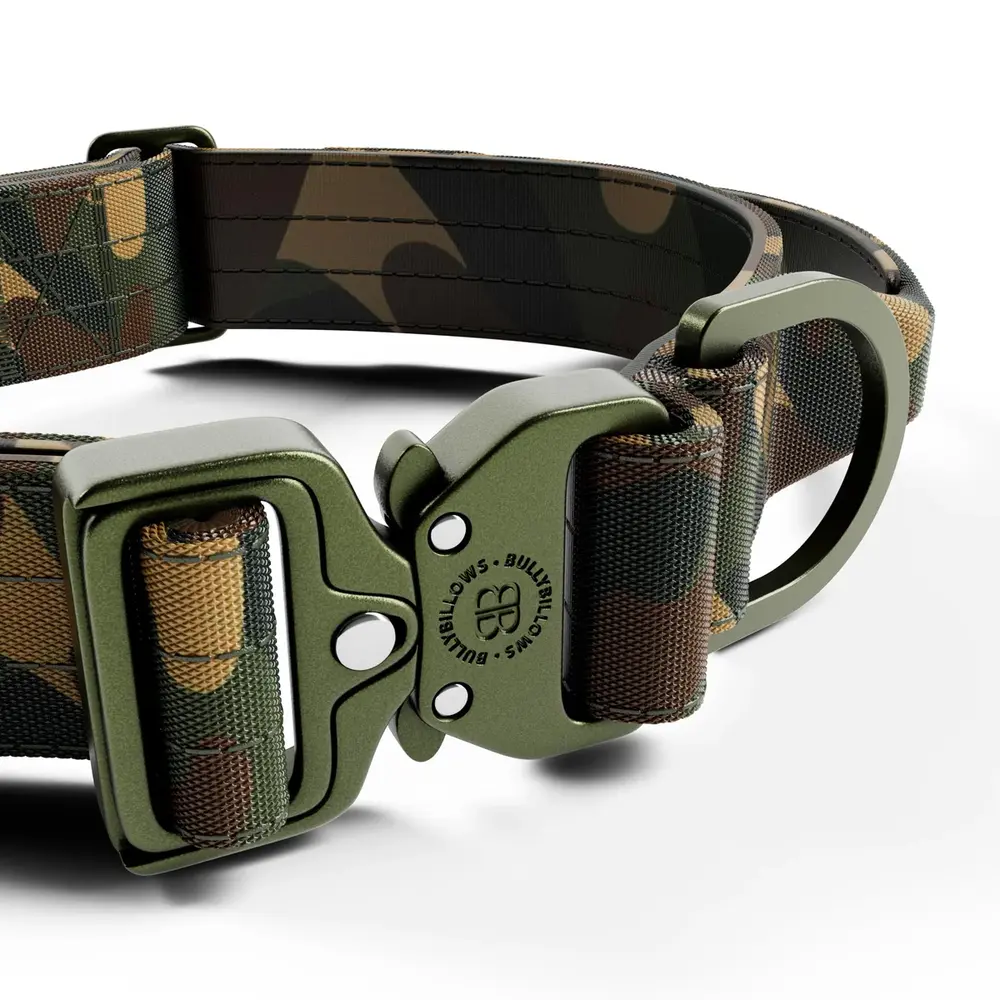 BullyBillows Bullybillows Lighter Combat Collar 4cm Green Camouflage