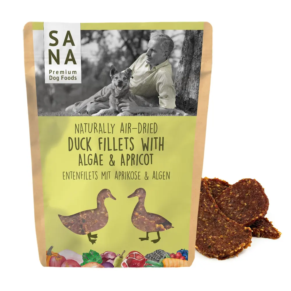 Sana Dog Sanadog Eend Filets met zeewier en abrikoos